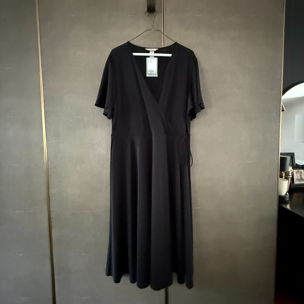 H&M black wrap dress